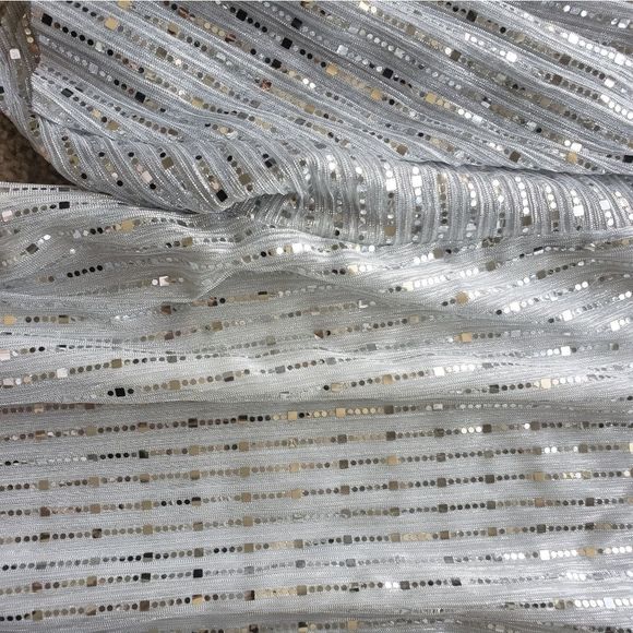 ZARA Silver Mirror Sequin Dolman Sleeve Flowy Top - Picture 7 of 8